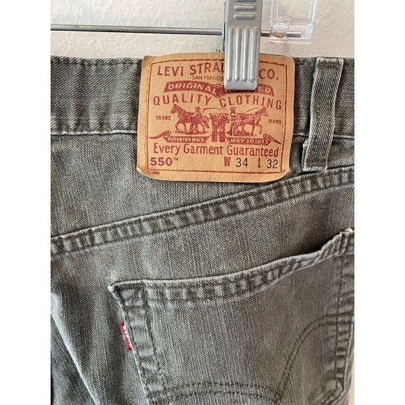Levis 550 Vintage 90s Mens Size 32x31 Gray Denim Jeans - Picture 6 of 8